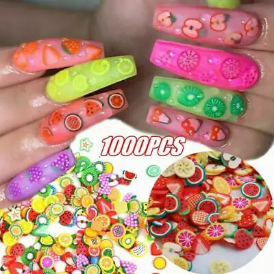 1000PCS Assorted Fimo Polymer Clay Cane Slices For Charms Phones Nail Arts US • $1.13