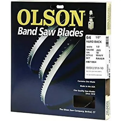 Olson 64.5 In. L X 0.5 In. W Metal Band Saw Blade 18 TPI Wavy Teeth • $15.95