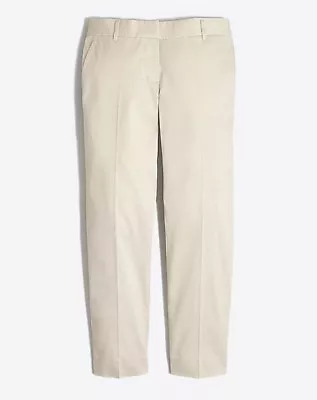J Crew Petite Skimmer Pants Size 2 X 24 Beige Ankle Crop Cotton Stretch • $28.42