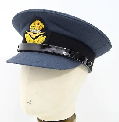 £31.50 • Buy British Royal Air Force RAF Officers Peak Cap With Badge Kings Crown WW2 Repro