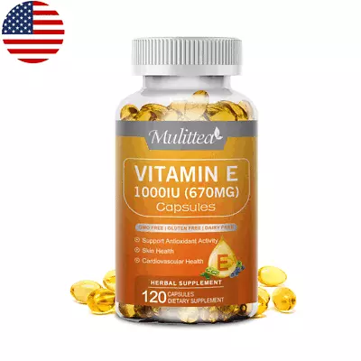 Vitamin E 1000 Iu 670mg Capsules - Supports Skin Immune And Eye Health Hair US • $15.26