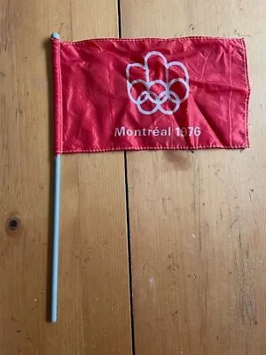 Vintage 1976 Montreal Olympics Small Flag And Pole • $5