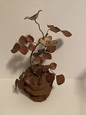 Vintage 7” Tall Metal Flowers Rose Rock Sculpture Oklahoma • $39.99