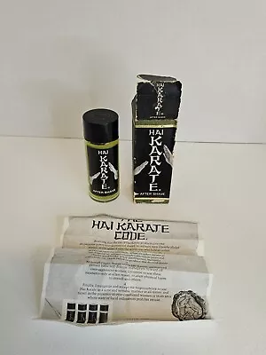 Vintage 1960s Leeming Hai Karate After Shave 4 Oz W Box Paperwork New Old Stock  • $82.23