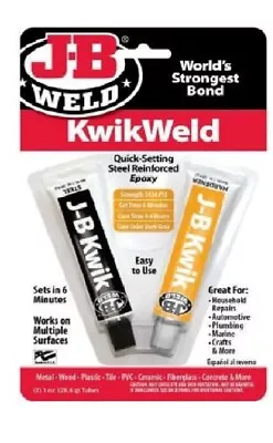JB Weld KWIKWELD Twin Tube 2oz Steel Reinforced 2 Part Epoxy Glue Quick Set • $22.90