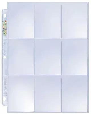 $4.80 • Buy 10 X ULTRA PRO PLATINUM TRADING CARD 9 POCKET 3 HOLE AFL & POKEMON PAGE SLEEVES