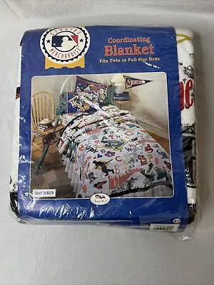 Vintage  Made In USA Genuine Major League Baseball Blanket 72x90 NEW • $30