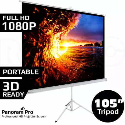 $119.95 • Buy 105  Inch Portable Tripod Projector Screen Conference Presentation HD Projection