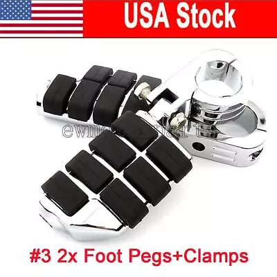 1 1/2  38mm Highway Crash Bar Mount Foot Pegs For Harley Davidson Motorcycle • $29.88