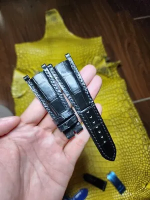 25/17/18 Black Genuine Croc Leather Skin Watch Strap Band For Mova Elliptica • $59