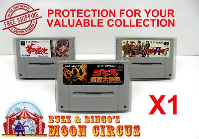 1x Nintendo Super Famicom Game Cartridge - Clear Protective Box Protectors  • $5.88