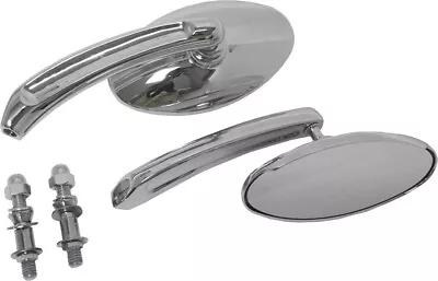 Harddrive Chrome Oval Side Mirror Set Pr For Harley V-Rod Muscle 09-17 • $76.95