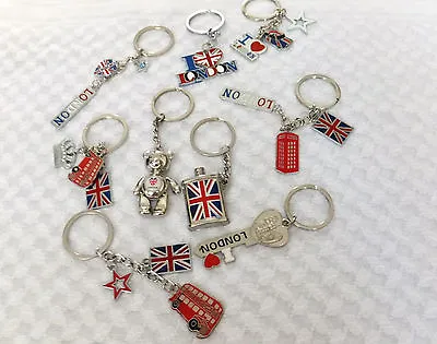 London Souvenir Charms KeyringI Love London Bus Union Jack Telephone Box Teddy  • £2.49