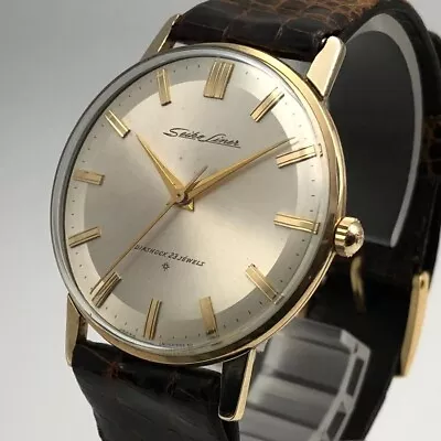 OH Serviced Vintage 1962 SEIKO LINER 14K GOLD FILLED J15001E Hand-winding #1426 • $390