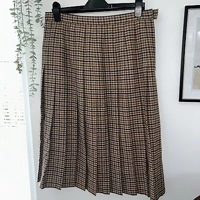 Murray Brothers Scotland Womens Lined Skirt Size 18 Pleated Tartan Pure New Wool • £5.99