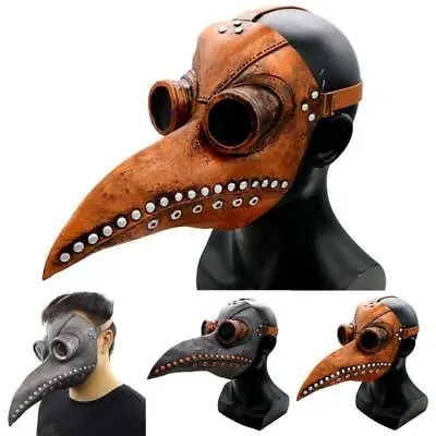 £14.89 • Buy Plague Doctor Mask Bird Nose Beak Leather Adult Steampunk Halloween Costume Prop