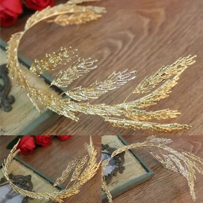 £33.54 • Buy Handmade Fashion Gold Leaf Headband Wedding Tiara Hair Band Jewelry Bridal Crown