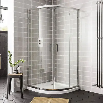 Essential Spring2 EDH01 Double Door Quadrant Enclosure 800x1850x6mm Bathroom Sho • £295