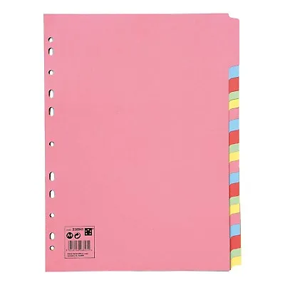 £1.59 • Buy 5-20 Subject File Filing Dividers Folder - Multi Colour A4 Punched Index Sheets
