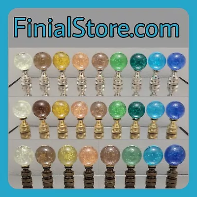 Glow In The Dark Speckled Glass 1  Ball Lamp Finial Brass/Nickel/Antique Bases • $19