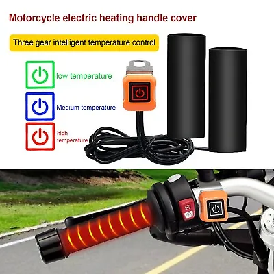 12V Universal Handlebar Hand Warmer Motorcycle Electric Heated Grip Thermostatic • $17.74