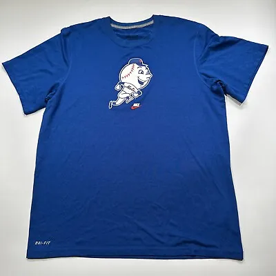 Nike New York Mets Shirt Adult Size M Blue Mr Met Baseball Short Sleeve Dri-Fit • $18.74