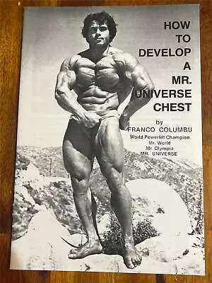 Franco Columbu DEVELOP A MR UNIVERSE CHEST Bodybuilding Muscle Booklet (rp) • £20.10