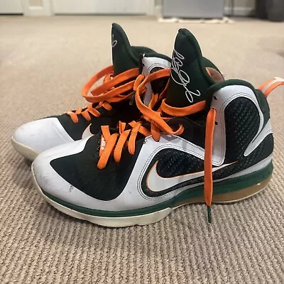 Size 9.5 - Nike LeBron 9 Miami Hurricanes 2011 • $165