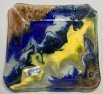 Vintage Fused Art Blown Glass Dish Bowl Nahariya Andreas Meyer Israel Handmade • $34.19