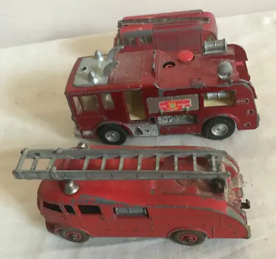 £17.99 • Buy 3 Large Dinky Toys Fire Engine Playworn Bundle Merryweather Marquis Tender
