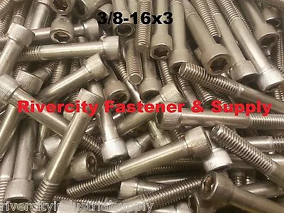 (5) 3/8-16x3 Socket Allen Head Cap Screws Stainless Steel 3/8x16x3 Bolts • $14.88