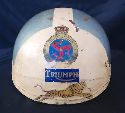 Rare Original Vintage Triumph Motorcycle Race Helmet Bell Motocross Mx Dirtbike • $439