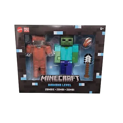 Mattel Minecraft Diamond Level Zombie Action Figure NEW IN STOCK • $42.99