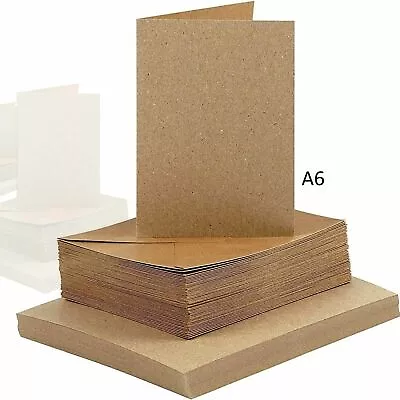 Kraft Cards A6 Blank Card & Envelopes Natural Colour Art Craft Card Making Pack • £7.57