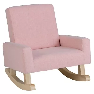 Kids Rocking Chair Children Upholstered Sofa Home Furniture W/ Solid Wood Legs • $83.82