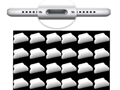 24x DUST PLUG CHARGING PORT STOPPER WHITE SILICONE For IPhone 11 / IPhone 11 Pro • £9.59