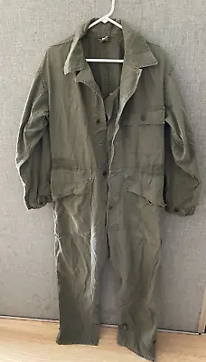 38R Vtg US Army Mechanic Coverall Jump Suit HBT Herringbone Twill STAR BUTTONS • $168.59