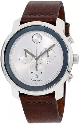 Movado Bold Men’s 44mm Chronograph Leather Strap Watch 3600465 • $289