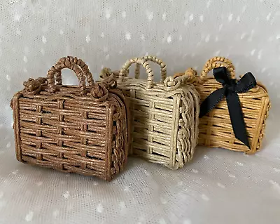 DIY 11.5  Vintage Luggage Basket Old Bag Dollhouse Miniatures 1/6 Scale Weave • $12.99