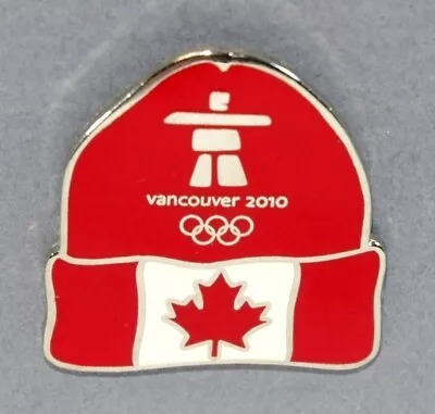 Vancouver 2010 Olympic Games Pin (Pinback Clutch) Red Hat Background Maple Leaf • $7.99