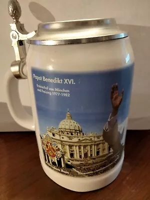 Beautiful Pope Benedict XVI Commemorative Stein Celebrating 2016 Trip To Munich • $20.99