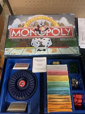 1995/98 Deluxe Monopoly Game (Long Box) Parker Brothers Complete Very Good Cond • $35