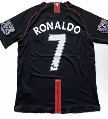 Cristiano Ronaldo MANCHESTER UNITED 2007 Black  Retro Jersey- Large • $70