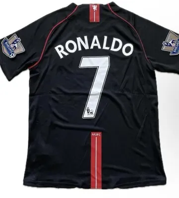 Cristiano Ronaldo MANCHESTER UNITED 2007 Black  Retro Jersey- Small • $65