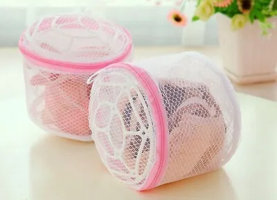 Lingerie Underwear Bra Sock Laundry Washing Aid Net Mesh Zip Bag Rose • £0.32