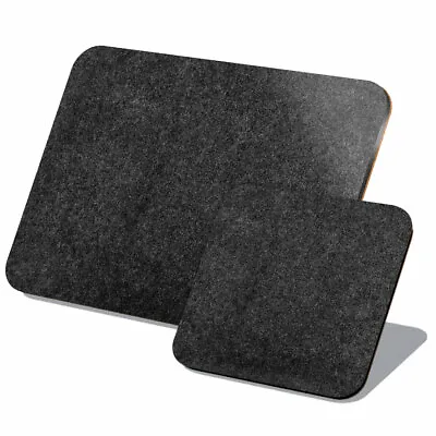 £9.99 • Buy 1x Cork Placemat & Coaster Set - Black Granite Rock Effect #3321