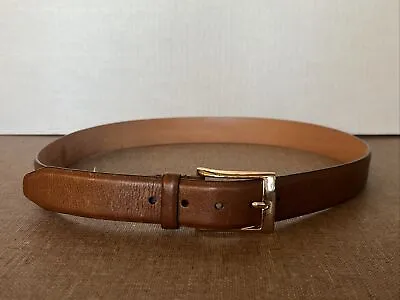 Martin Dingman Belt Size 34 Almond Color Tumbled Glove Leather Hand Made 10077 • $35