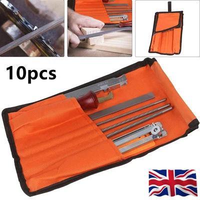£12.84 • Buy 10x Chainsaw Sharpening File Wood Filing Kit Chain Sharpen Saw Files Tools Set