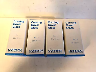 Vintage 4 Boxes Corning Microscope Cover Glass Slides 22 X 30 Mm • $12