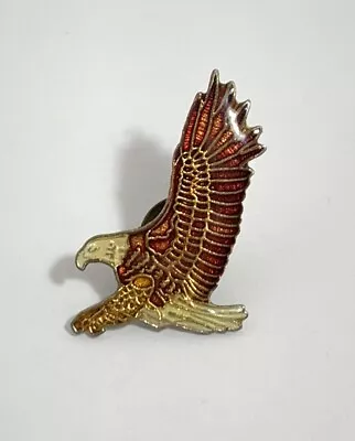 Vintage American Bald Eagle Pin Metal Enamel Birds Prey Lapel Hat Wings USA • $12